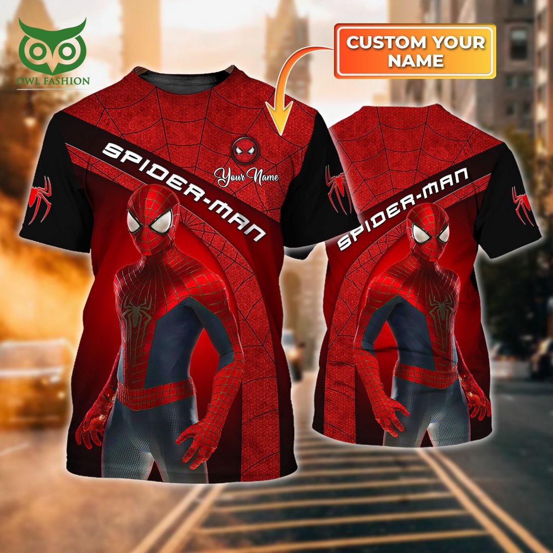 Custom Name Spider Man Marvel 3D Shirt