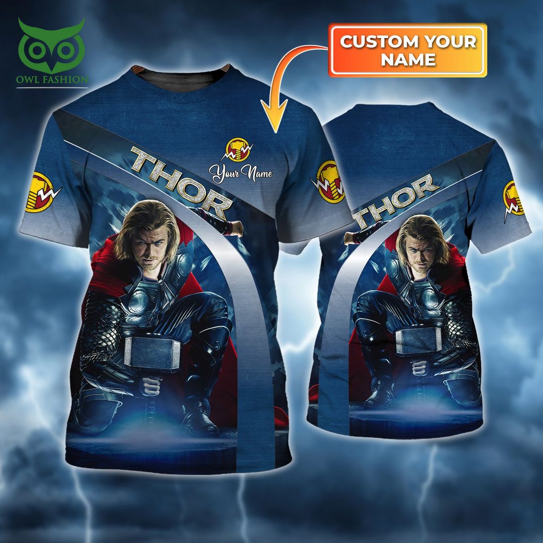 Custom Name Thor Marvel 3D Shirt