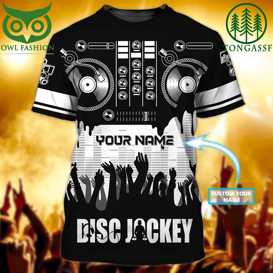 DJ Put your hands up Personalized Name 3D Tshirt