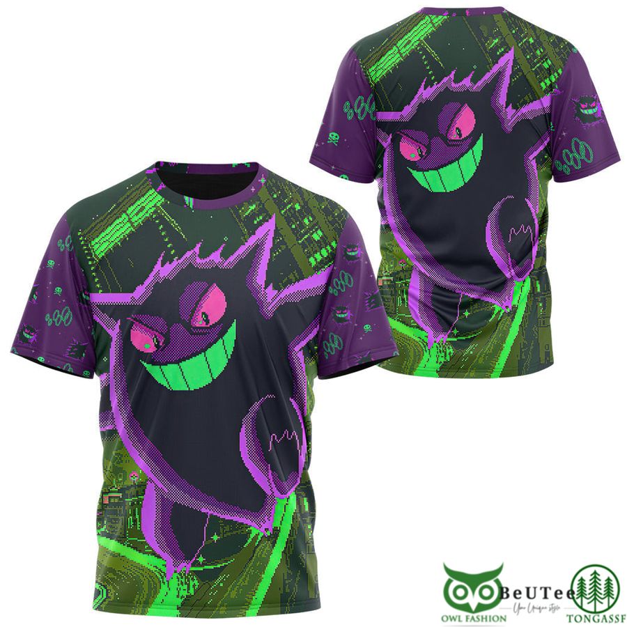 Gengar Ghost Pixel Pokemon T-Shirt Apparel