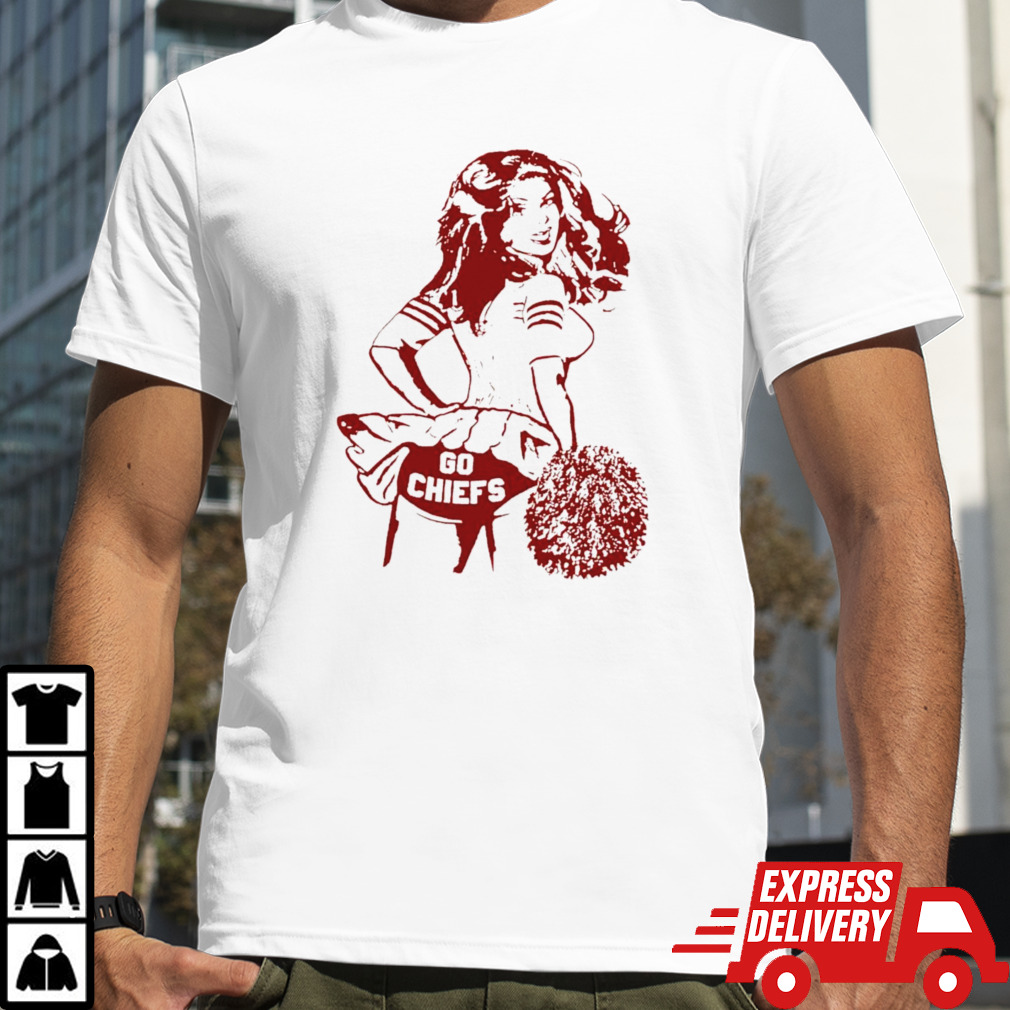 Kansas City Chiefs cheerleader go Chiefs shirt