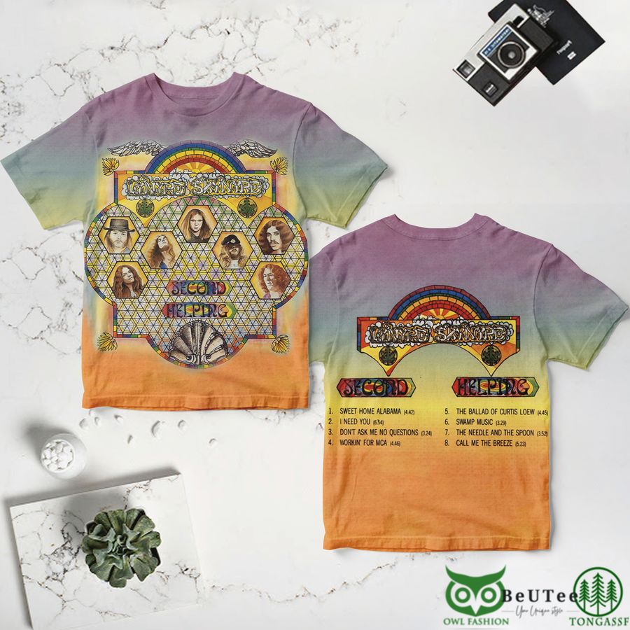 LYNYRD SKYNYRD Second Helping ROCK Rainbow 3D T-shirt