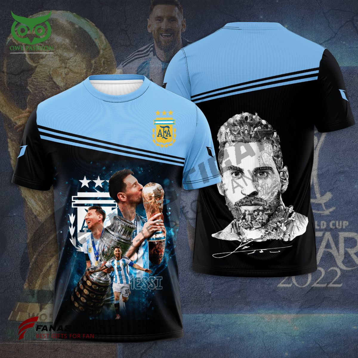 Leo Messi Kissing Golden Cup Copa America 3D TShirt