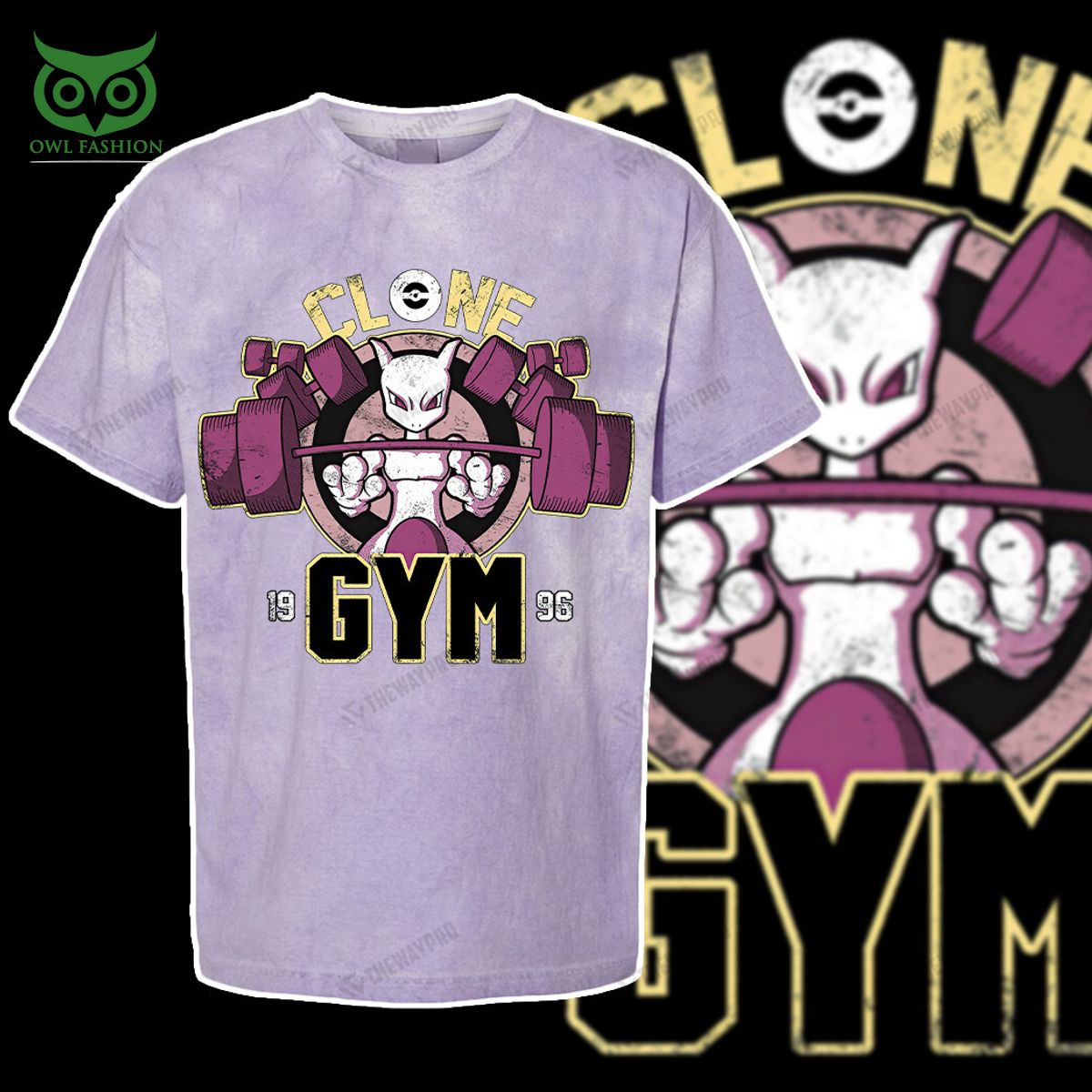 Mewtwo Clone Gym Pokemon Anime Custom 3D T-shirt