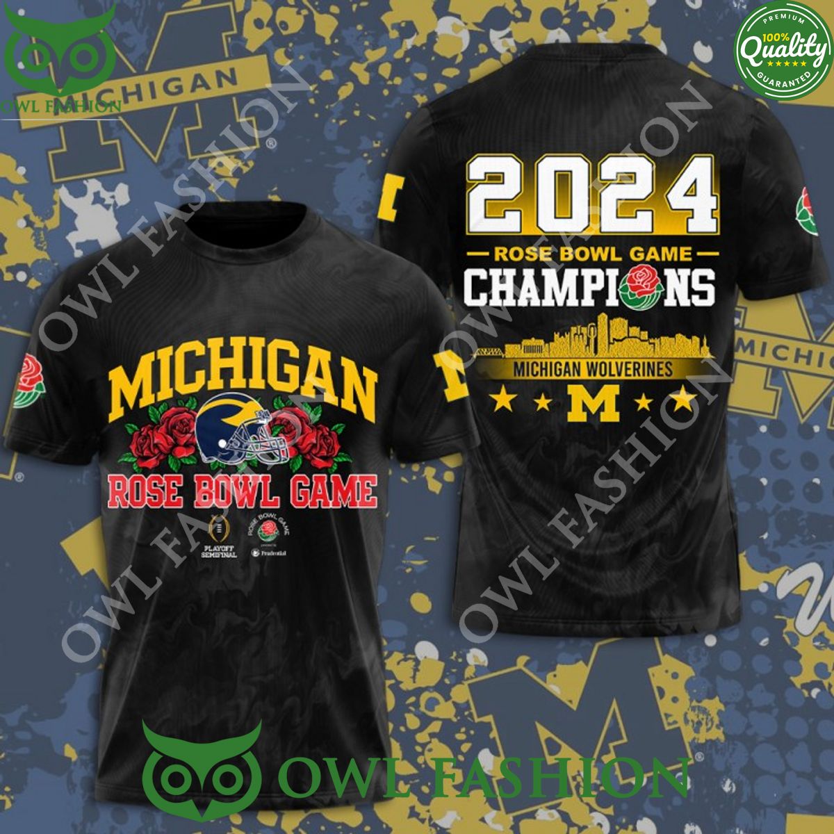 Michigan Wolverines learn from Rose Bowl Game 2024 NCAA 3d t shirt