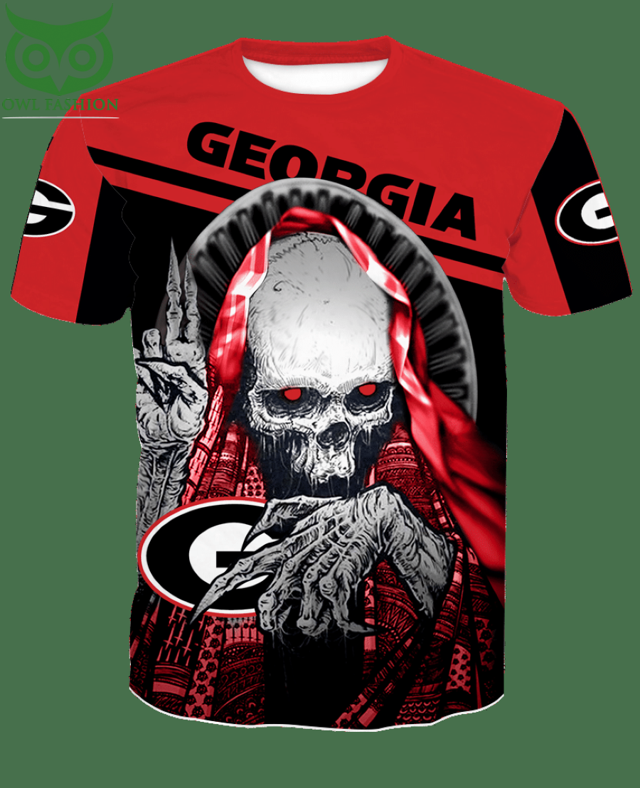 NCAA Georgia Bulldogs Skull Hoodie and T-shirt