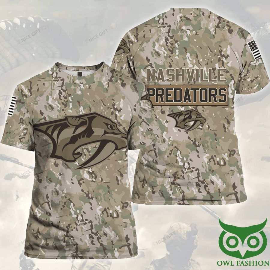 NHL Nashville Predators Camouflage 3D T-shirt