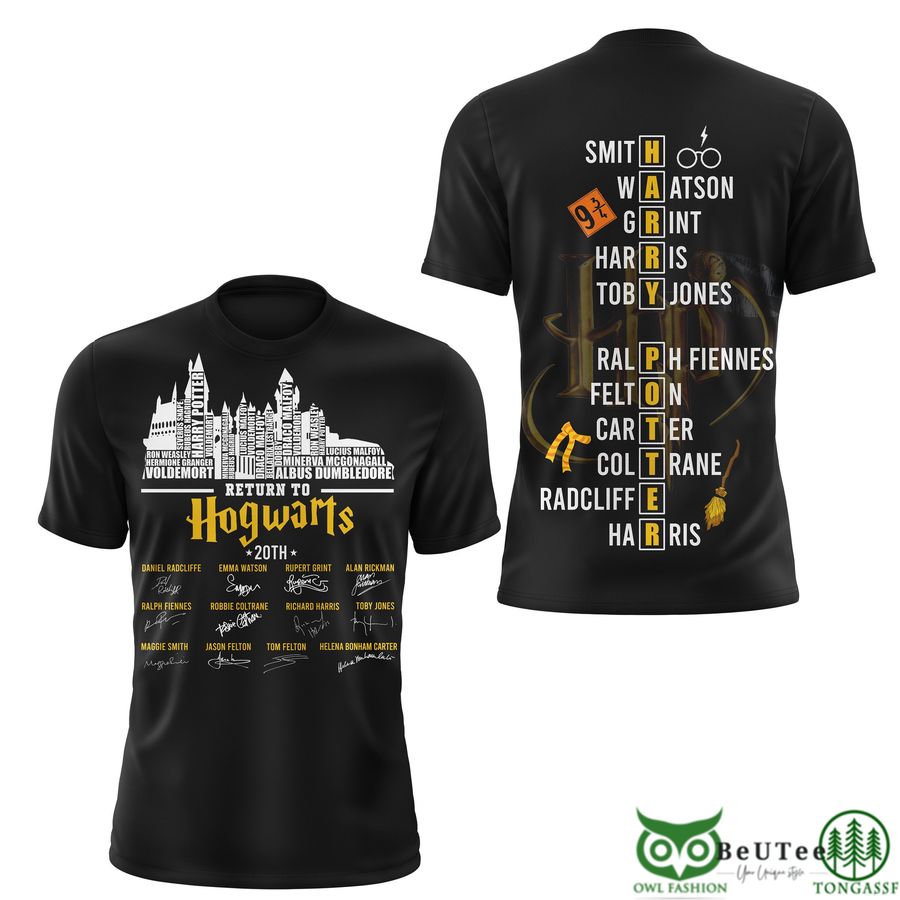 PREMIUM Harry Potter Return to Hogwarts Black 3D T-shirt