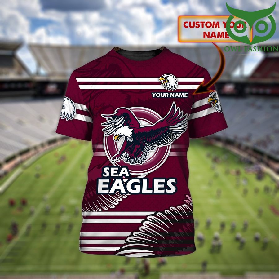 Sea Eagles NRL Personalized Name Full Printed T-shirt