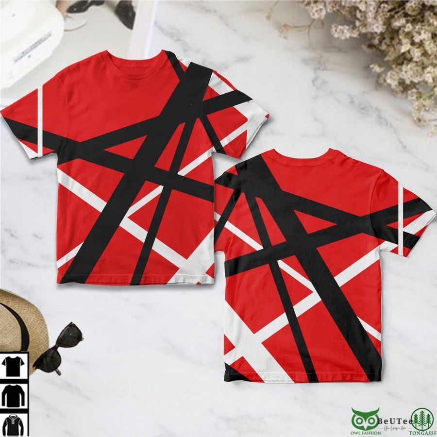 Van Halen BLACK RED ALL OVER PRINT 3D T-SHIRT