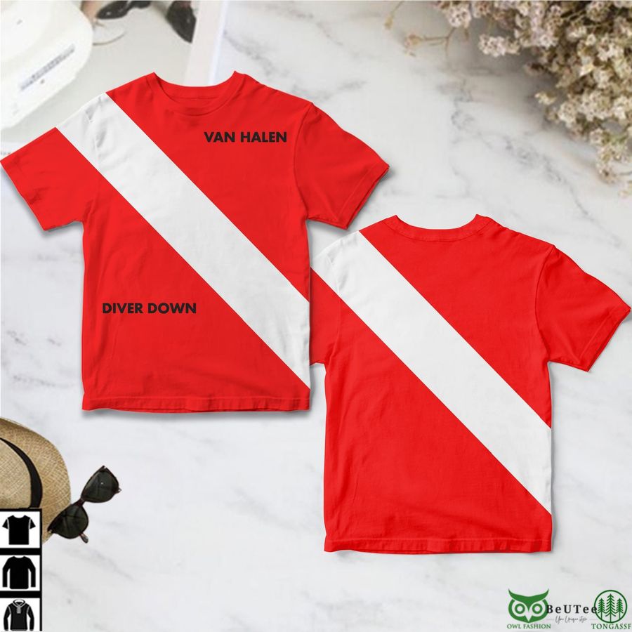 Van Halen DRIVE DOWN ALL OVER PRINT RED 3D T-SHIRT