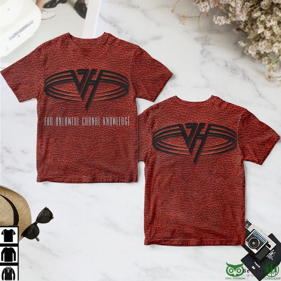 Van Halen UNLAWFUL  ALL OVER PRINT RED 3D T-SHIRT