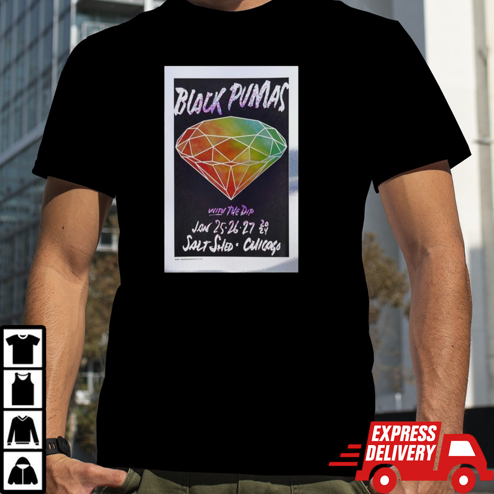 Black Pumas With The Dip Jan 25-26-27, 2024 Salt Shed Chicago T-shirt