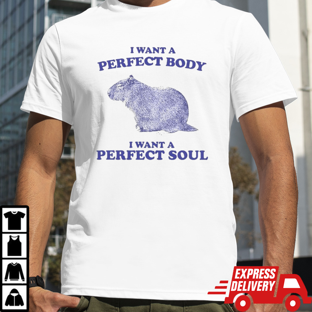 Capybara I want a perfect body I want a perfect soul shirt