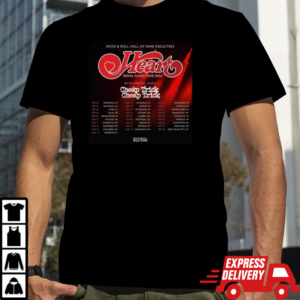 Heart Band Royal Flush Tour Date 2024 T-shirt