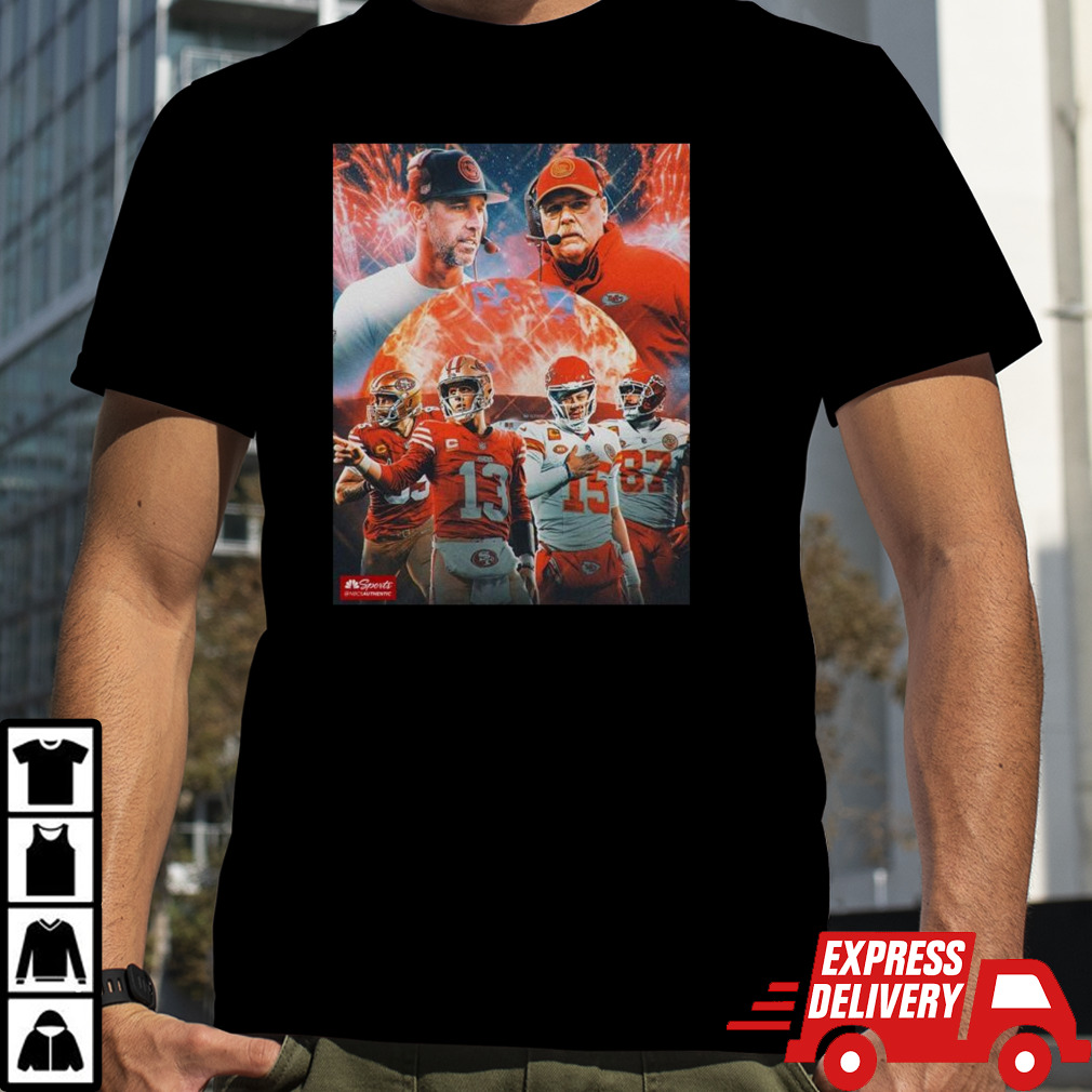 Kansas City Chiefs And San Francisco 49ers Will Head To Head In Super Bowl LVIII Las Vegas NFL Season 2023-2024 T-shirt