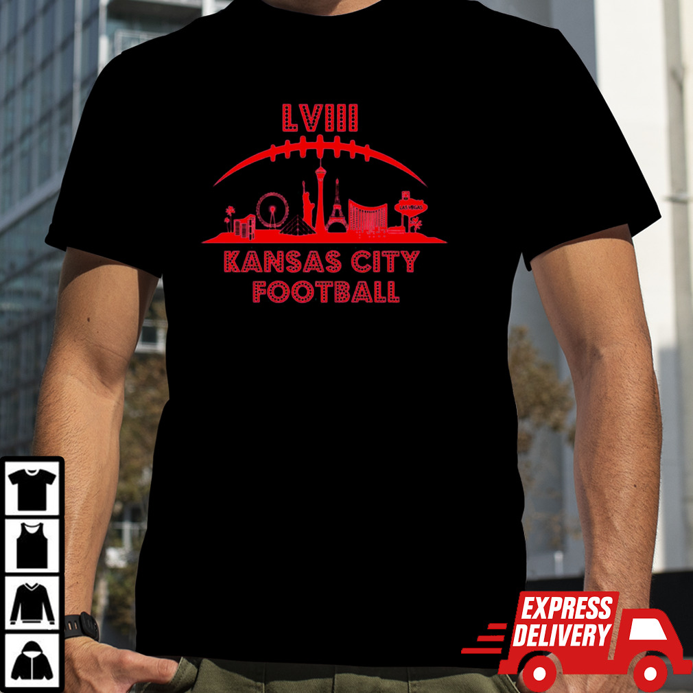 Kansas City football Super Bowl LVIII skyline shirt