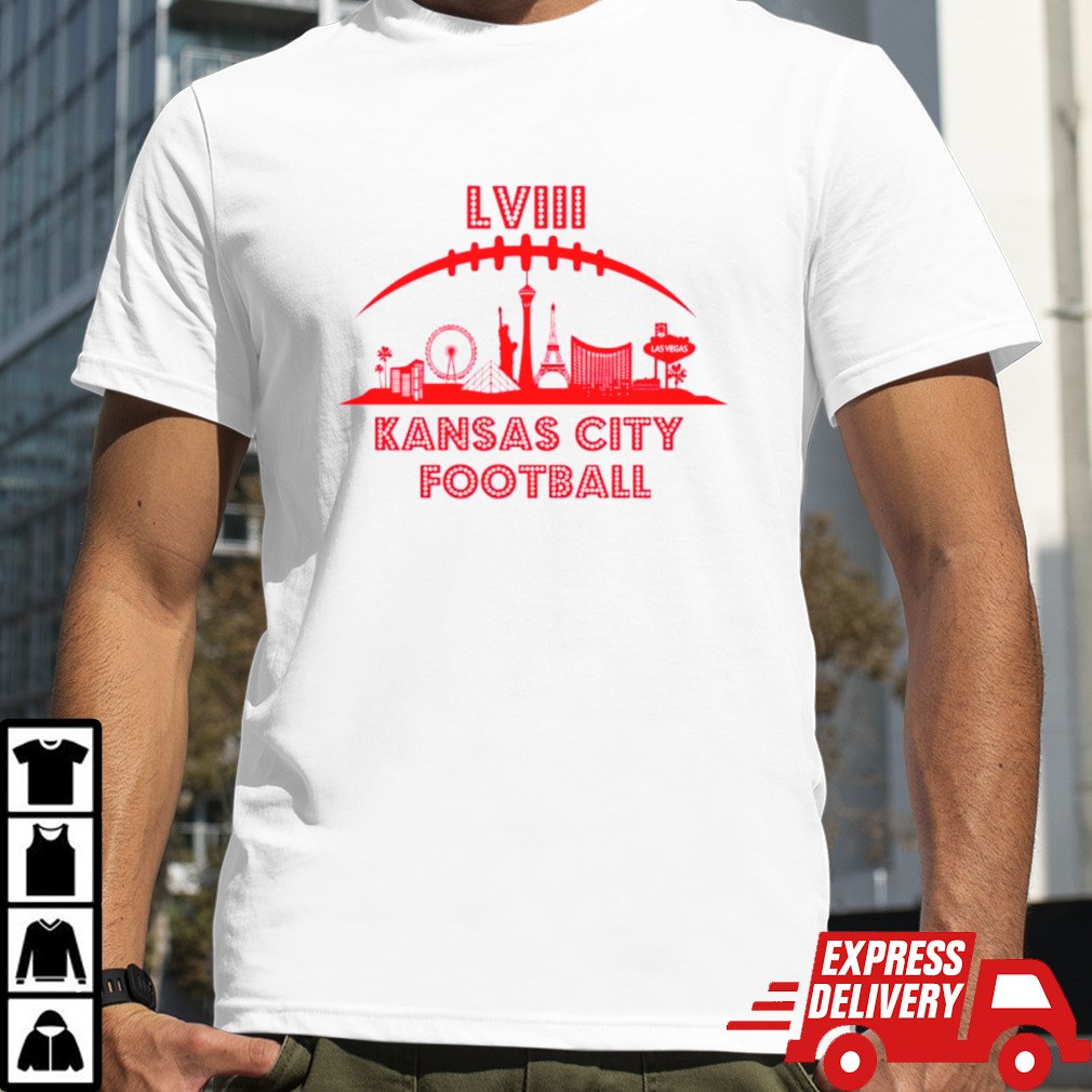 Kansas City football Super Bowl LVIII skyline shirt