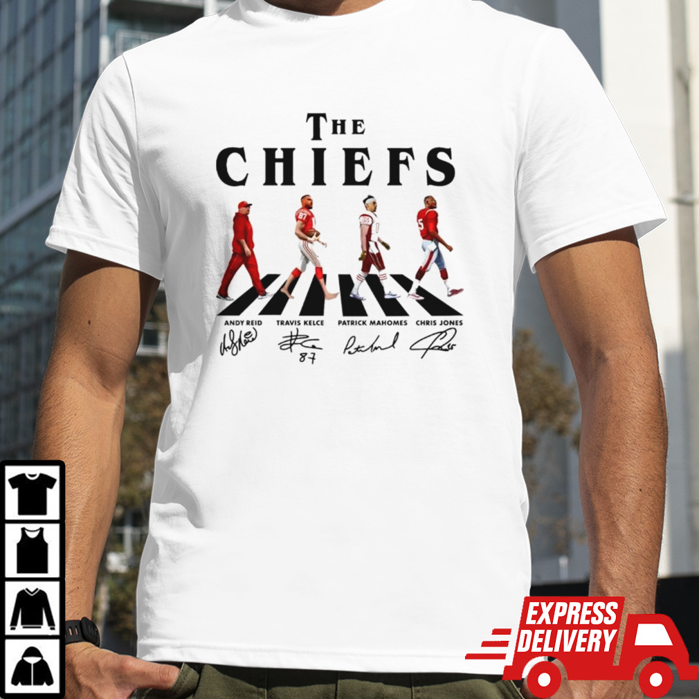 The Chiefs Kansas City Walking abbey road signatures shirt