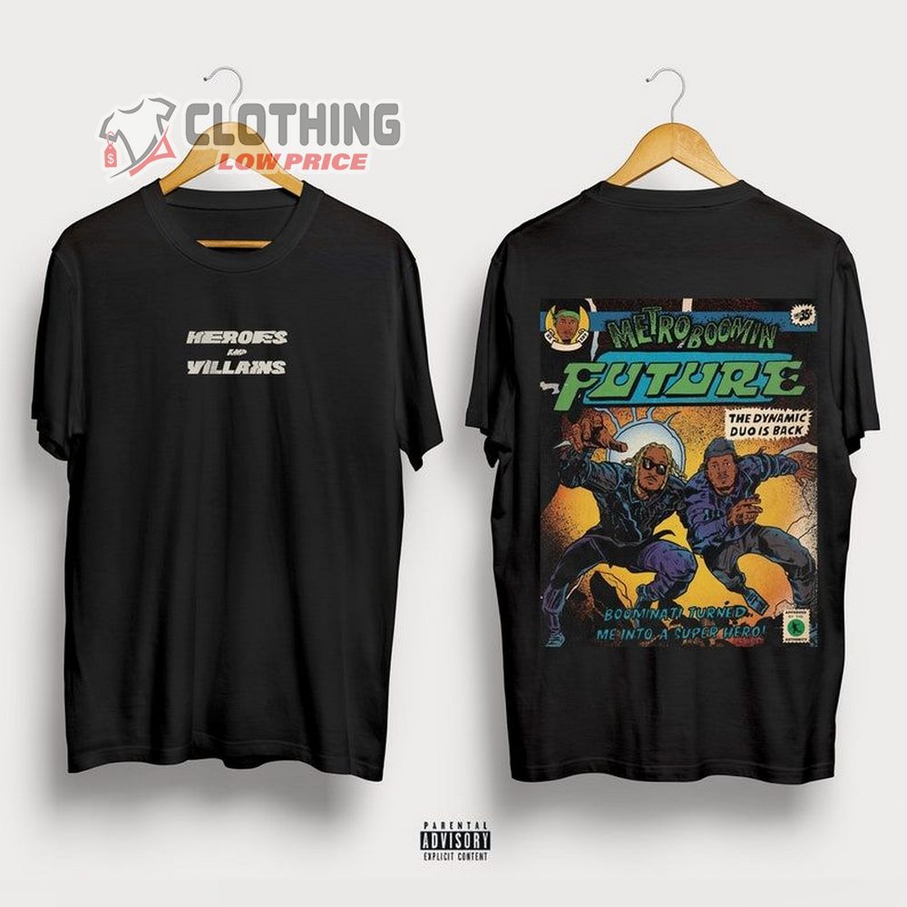 The Weeknd Trending Comic T-Shirt, Heroes And Villains Metro Boomin Merch, Young Thug Shirt, Asap Rocky Merch, Heroes And Villains Gift