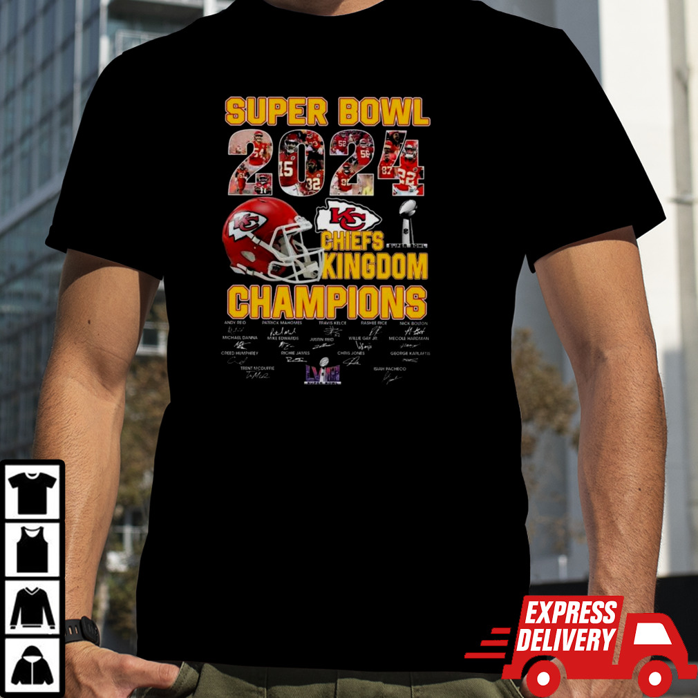 Chiefs Kingdom Super Bowl 2024 Champions Signatures T-shirt