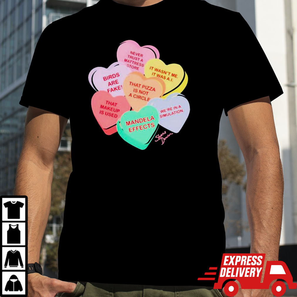 Conspiracy candy heart shirt