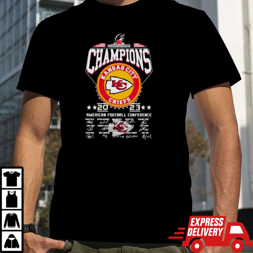 Kansas City Chiefs Champions 2023 American Football Conference Signatures shirt