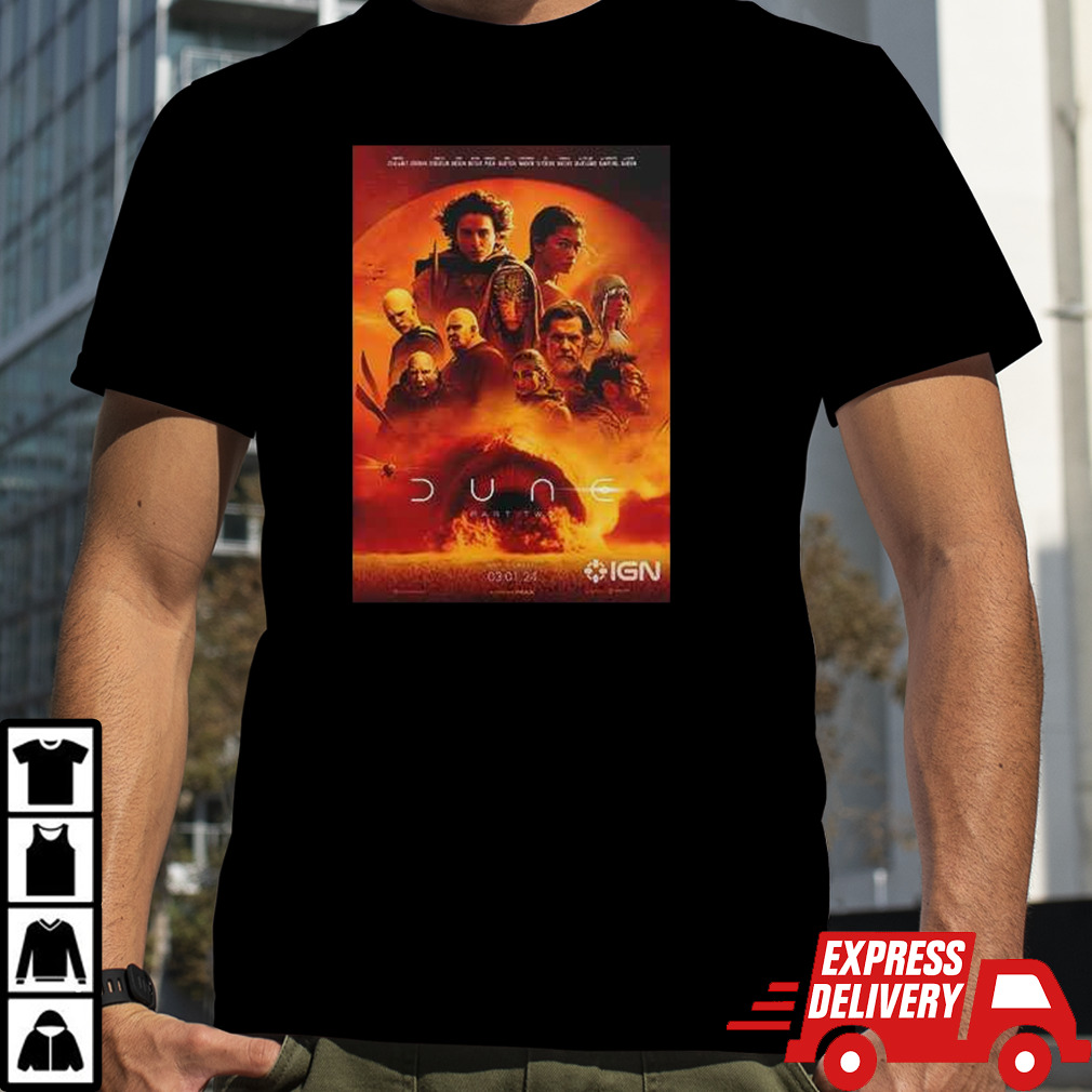 Movie Dune Part Two Of Timothee Chalamet 2024 T-Shirt