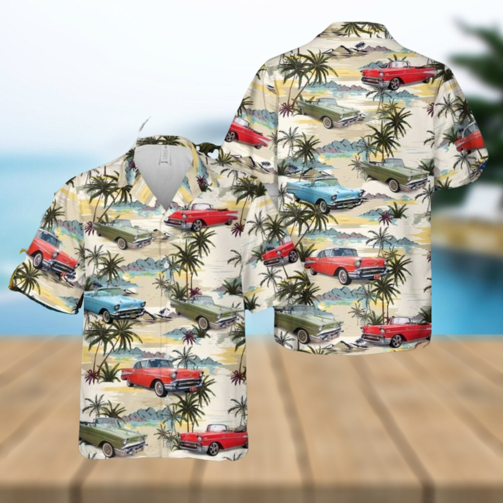 1957 Chevrolet Bel Air Convertible Aloha Hawaiian Shirt - Limotees