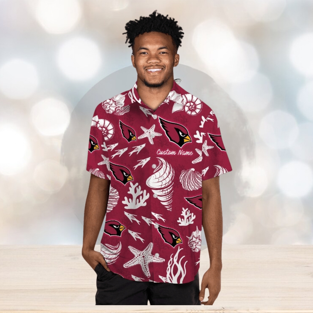 Arizona Cardinals Name Personalized Short Sleeve Button Up Tropical Hawaiian Shirt - Limotees