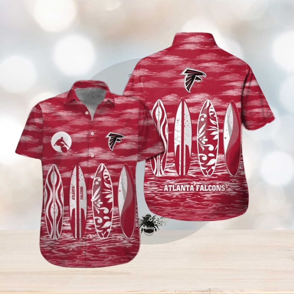 Atlanta Falcons Button Up Shirt Hawaiian Tropical Short Sleeve Unique Design - Limotees