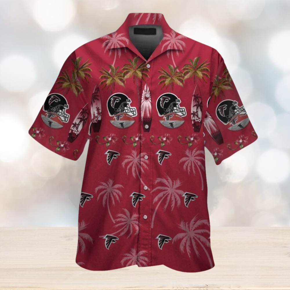 Atlanta Falcons Short Sleeve Tropical Hawaiian Shirt Button Up - Limotees