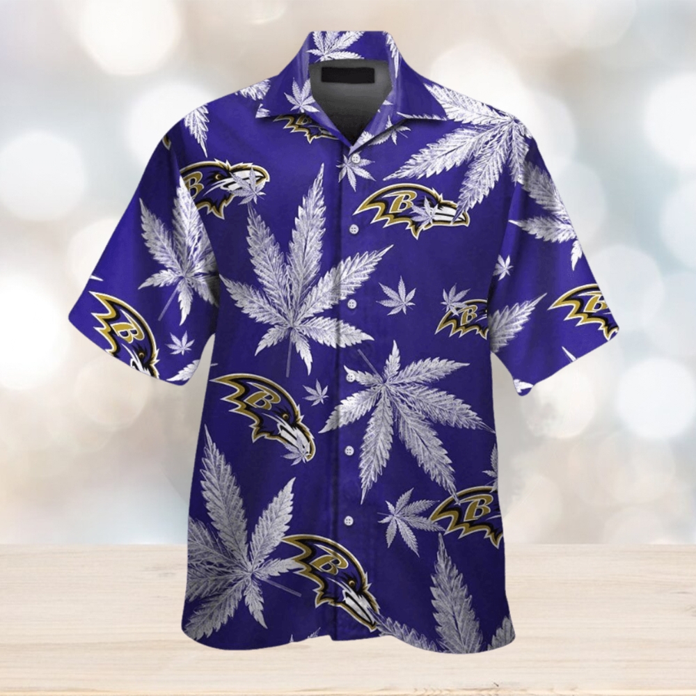 Baltimore Ravens Short Sleeve Button Up Hawaiian Tropical Shirt - Limotees