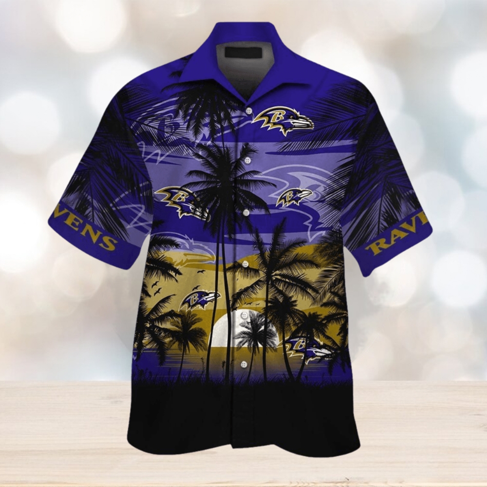 Baltimore Ravens Short Sleeve Button Up Tropical Shirt Hawaiian Shirt - Limotees