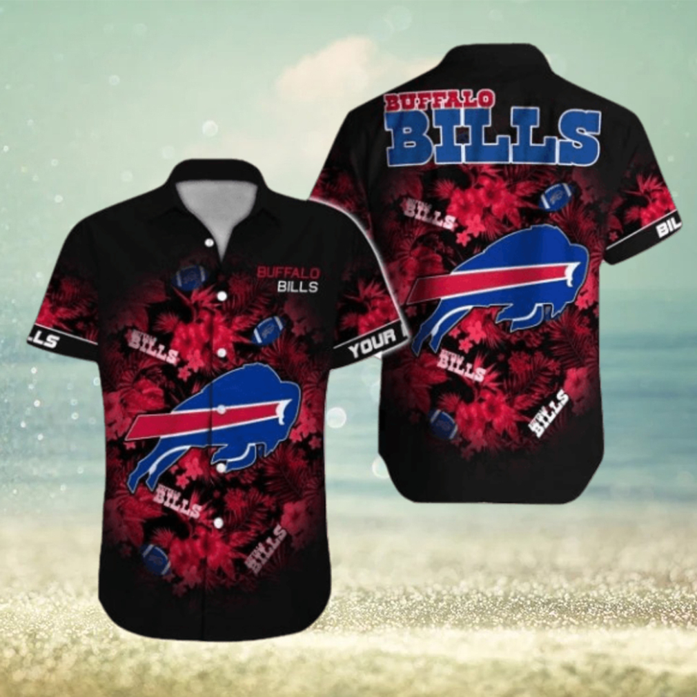 Buffalo Bills Custom Name red flower aloha Hawaiian Shirt Special Gift For Real Fans - Limotees