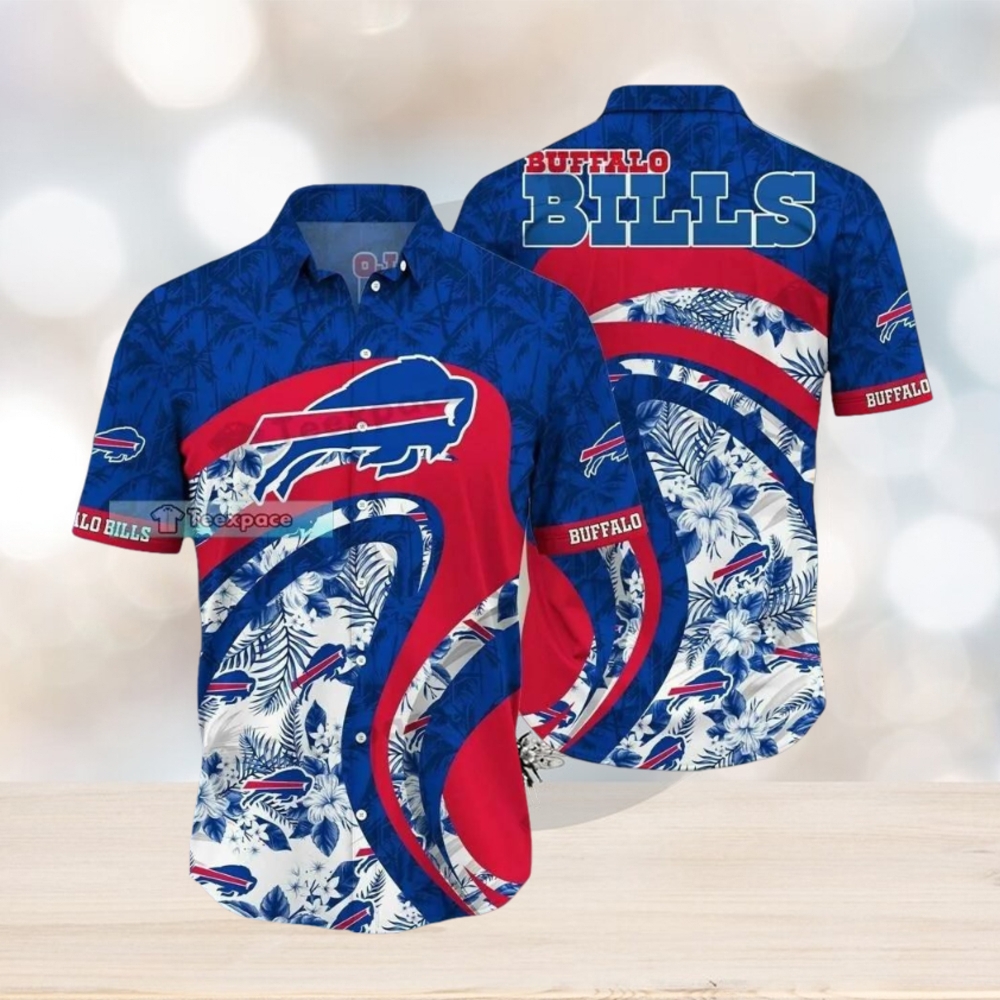 Buffalo Bills Floral Wavy Lines Hawaiian Shirt - Limotees