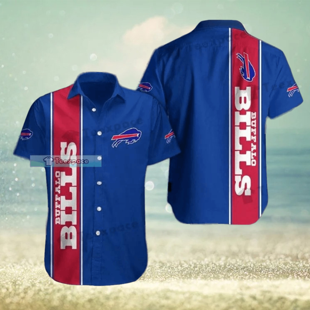 Buffalo Bills Plain Blue Basic Sport Hawaiian Shirt - Limotees