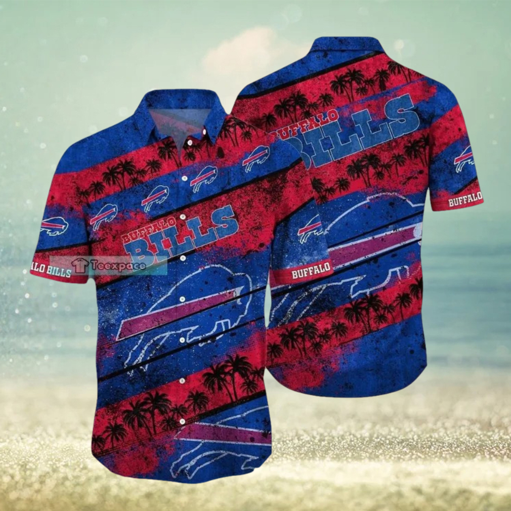 Buffalo Bills Stripes Floral Sunset Hawaiian Shirt - Limotees