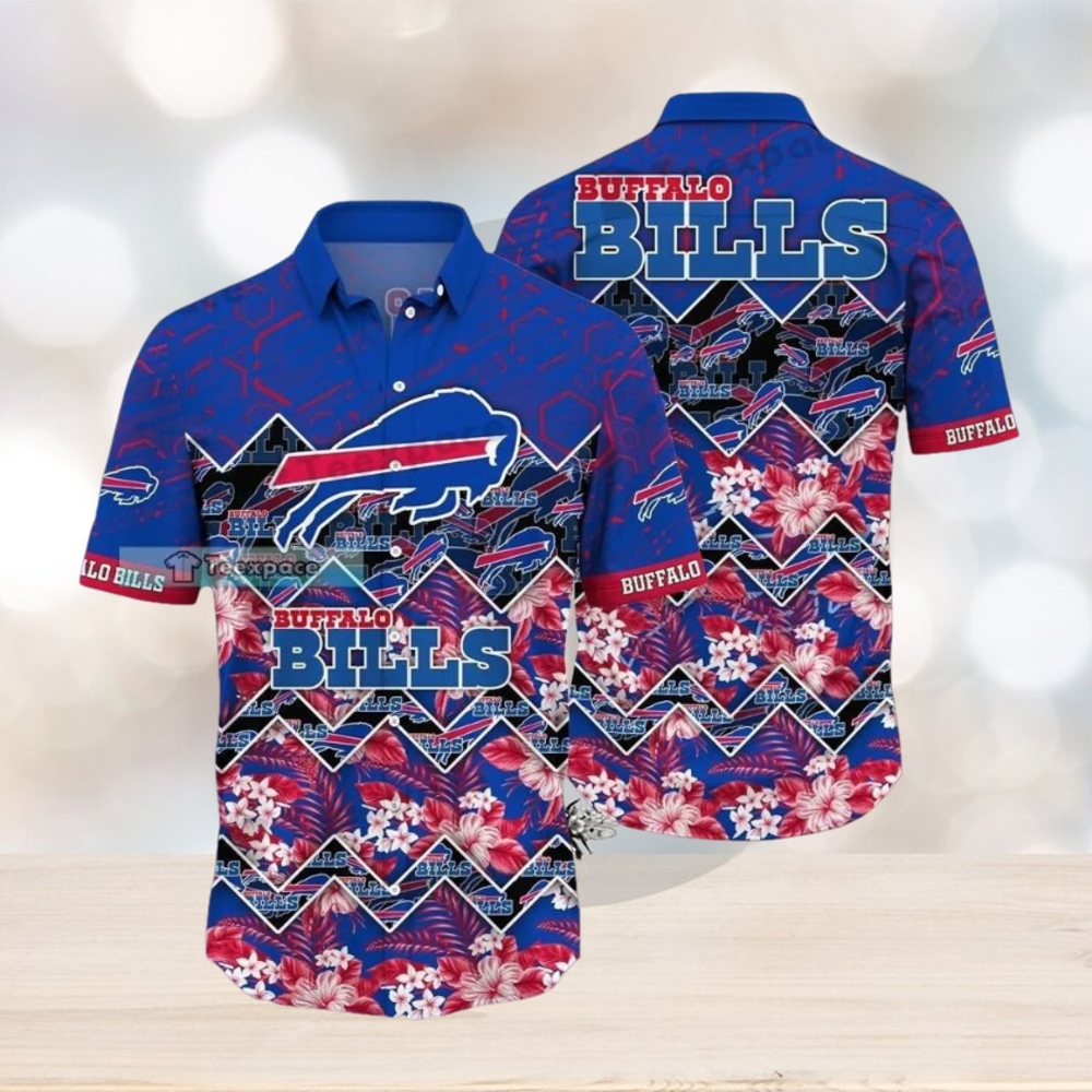 Buffalo Bills Zigzag Floral Hawaiian Shirt - Limotees