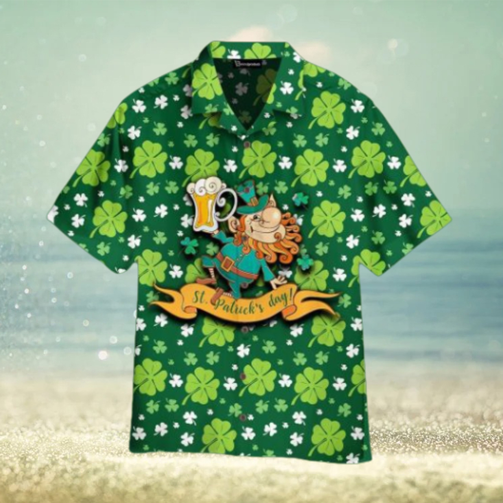 Cheerful Leprechaun With Beer For St. Patrick’s Day Hawaiian Shirt Aloha For Men And Women - Limotees