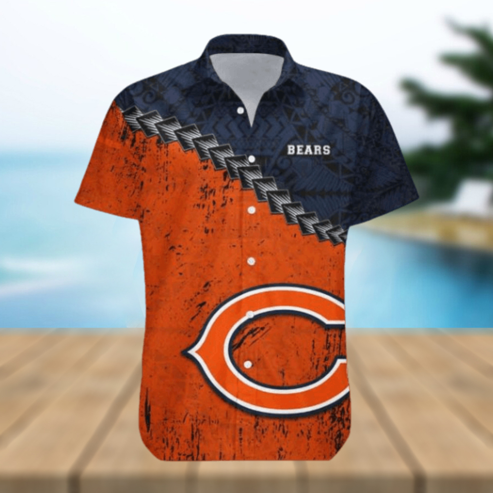 Chicago Bears Polynesian Tattoo Hawaiian Grunge NFL Shirt - Limotees