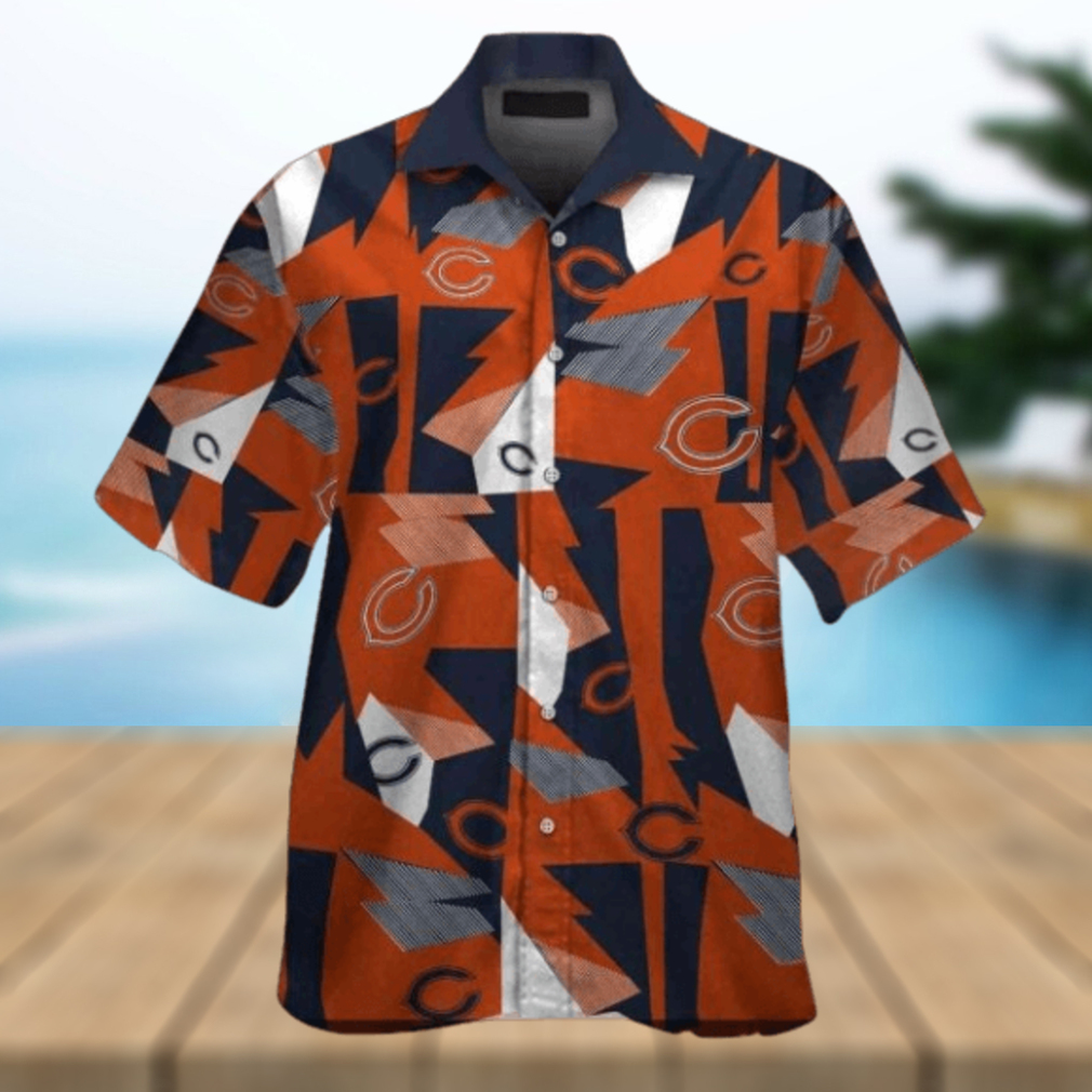 Chicago Bears Wave Whisper Tropical Short Sleeve Hawaiian Shirt - Limotees