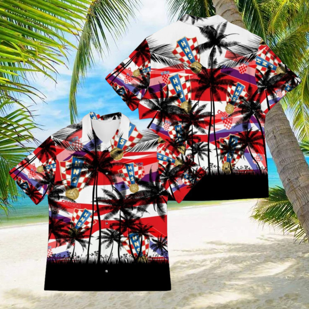 Croatia Coconut Pattern Soccer Team World Cup Qatar Champions Football World Cup 3D Hawaiian Shirt For Fans Men And Women Gift - Limotees