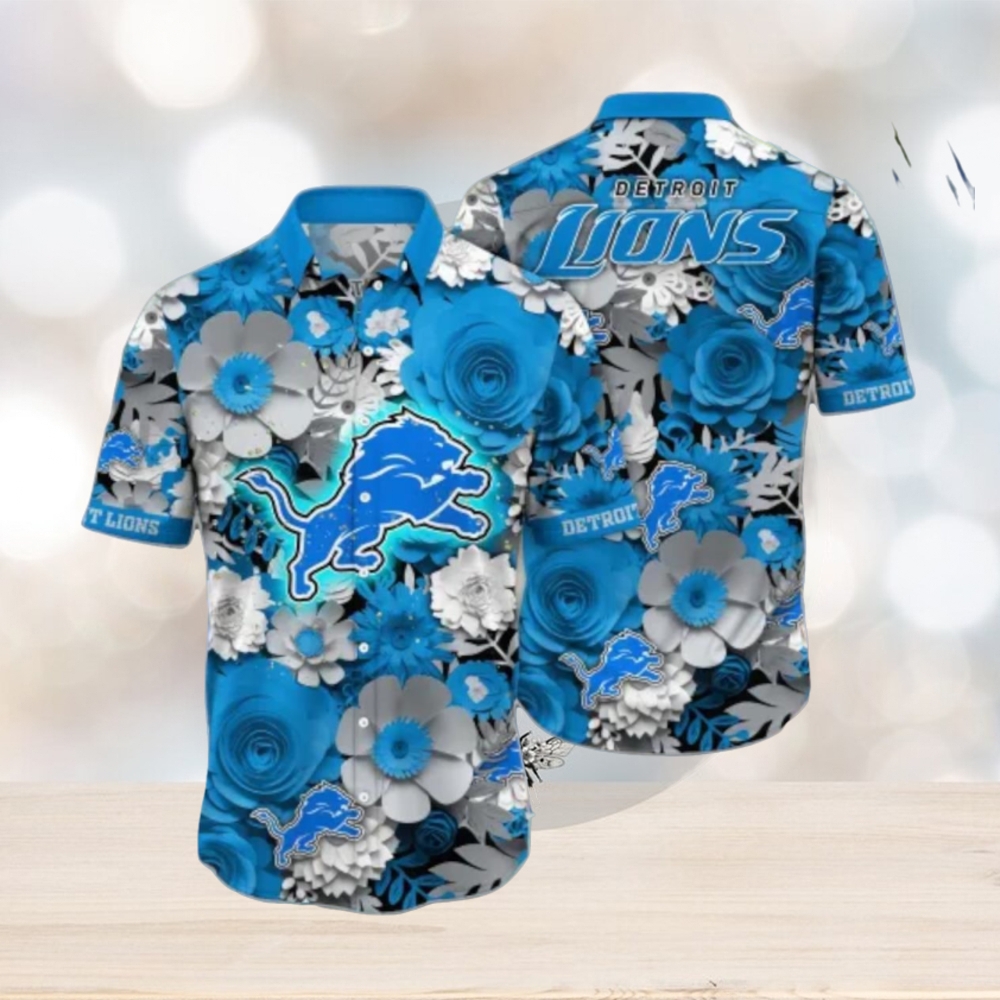 Detroit Lions NFL Flower Hawaii Shirt Summer Football Shirts Style Gift For Men Women - Limotees