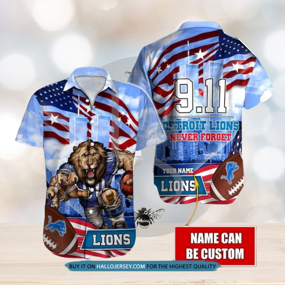 Detroit Lions Never Forget 911 Hawaiian Shirt - Limotees