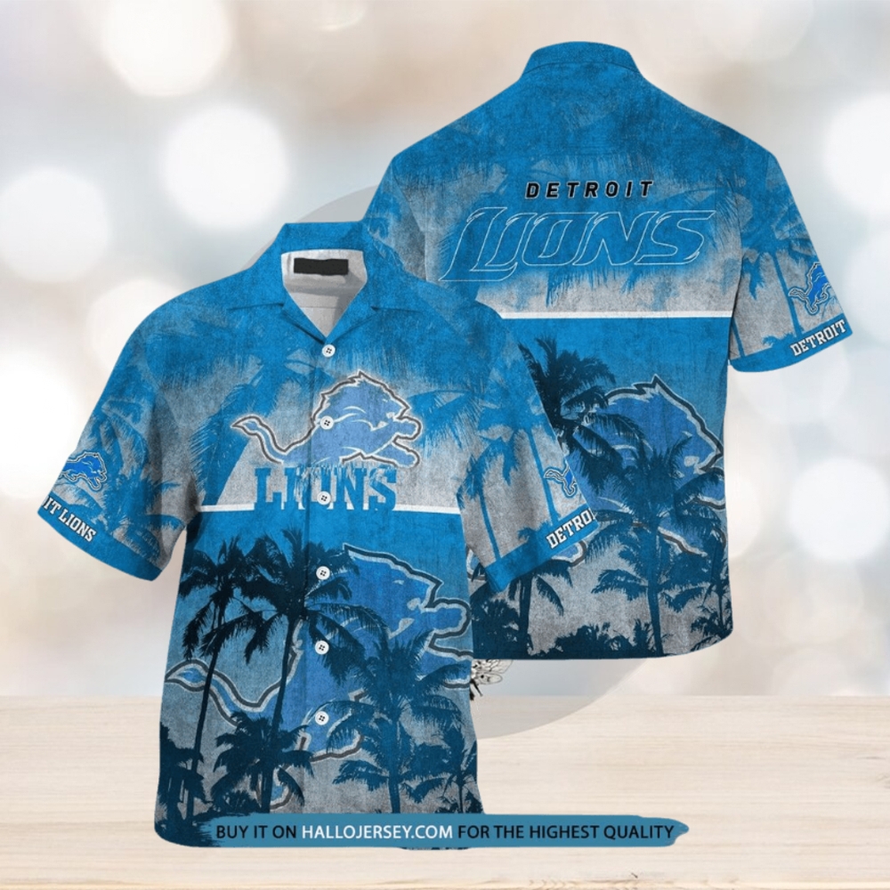 Detroit Lions Palm Hawaiian Shirt - Limotees