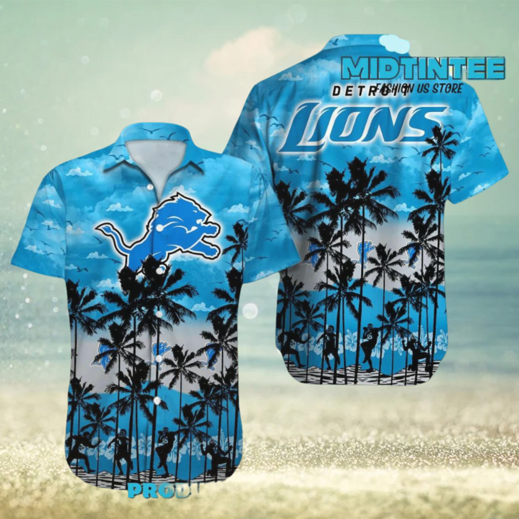 Detroit Lions Palm Tree Hawaiian Shirt - Limotees