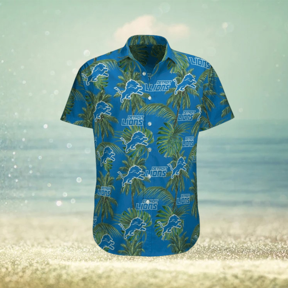 Detroit Lions Tropical Palm Tree Hawaiian Shirt - Limotees