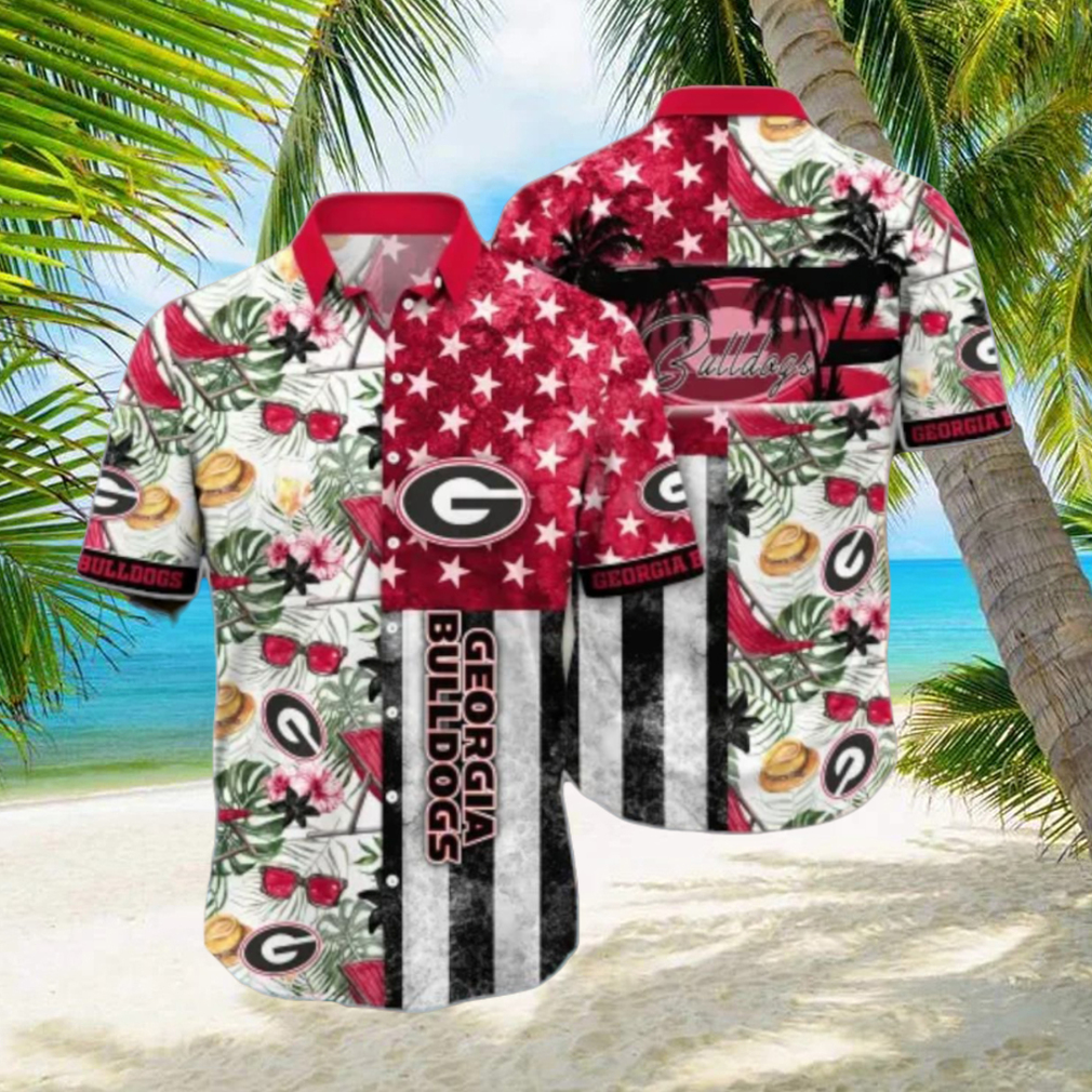 Georgia Bulldogs Flower NFL Hawaii Shirt Summer Football Shirts Style Gift - Limotees