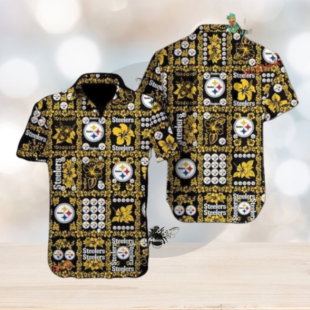 Golden Black Gomoku NFL Pittsburgh Steelers Hawaiian Shirt - Limotees